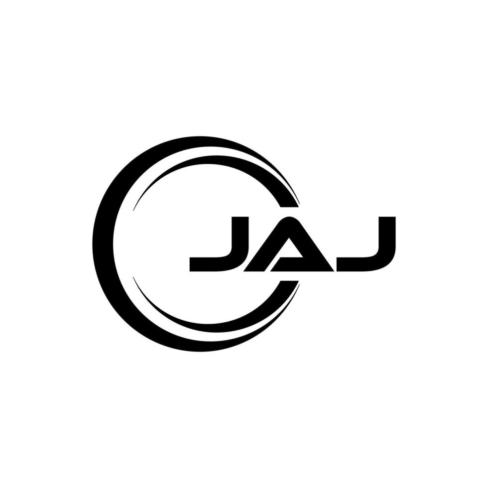 création de logo de lettre jaj avec un fond blanc dans l'illustrateur. logo vectoriel, dessins de calligraphie pour logo, affiche, invitation, etc. vecteur