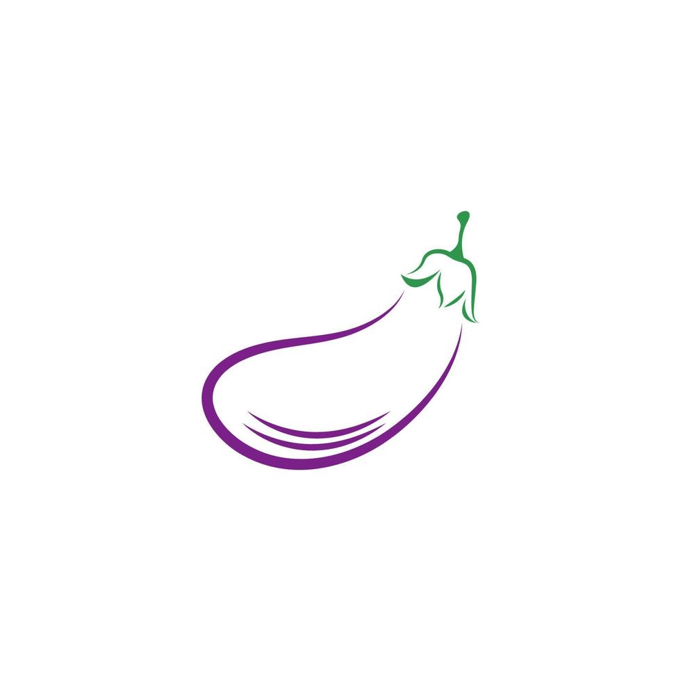 illustration de conception de logo icône aubergine vecteur