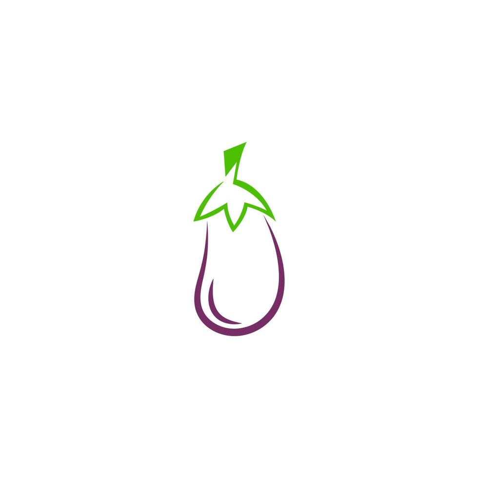 illustration de conception de logo icône aubergine vecteur