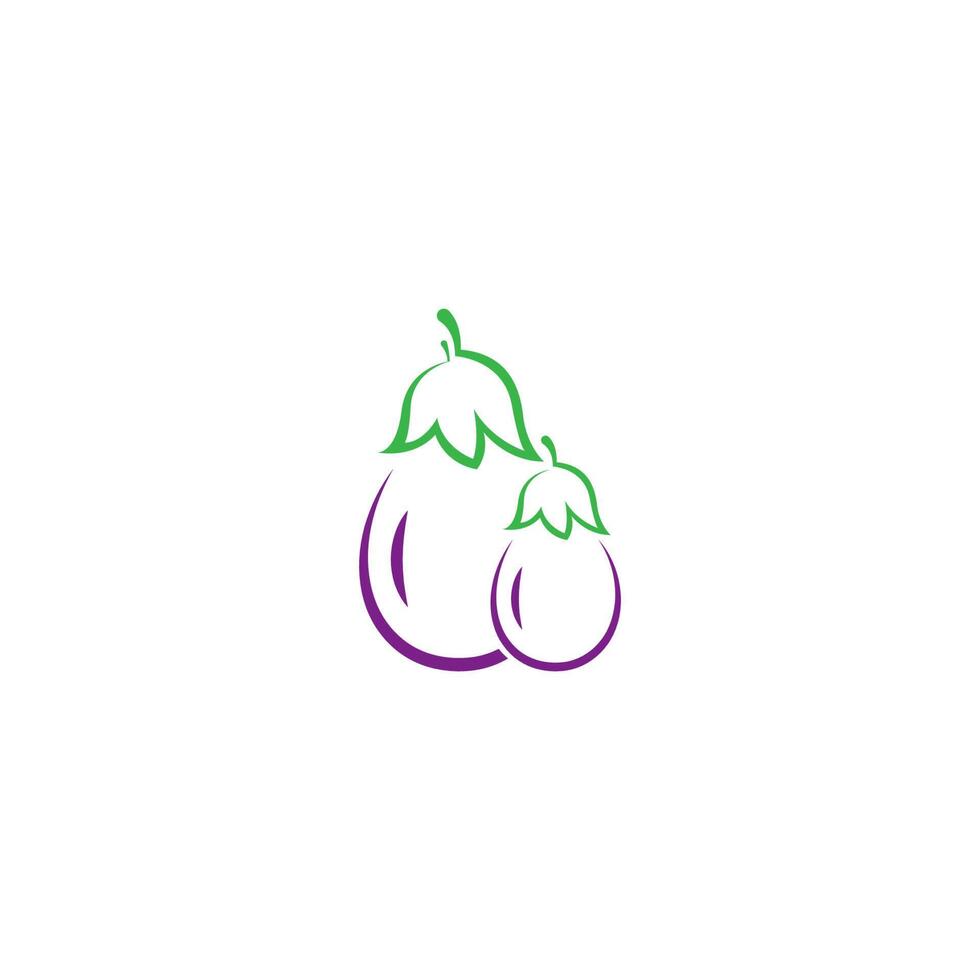 illustration de conception de logo icône aubergine vecteur