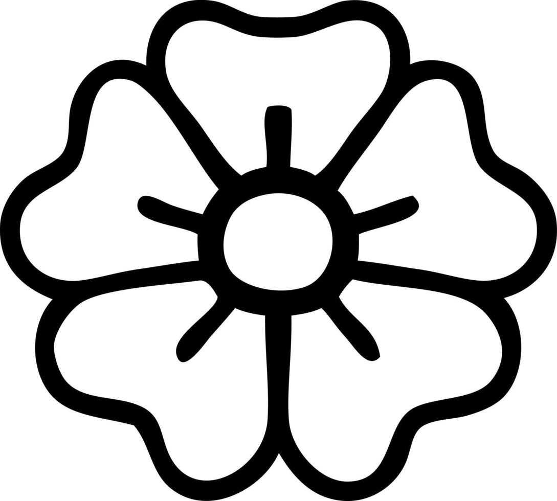 tatouage dans le style de ligne noire d'une fleur vecteur