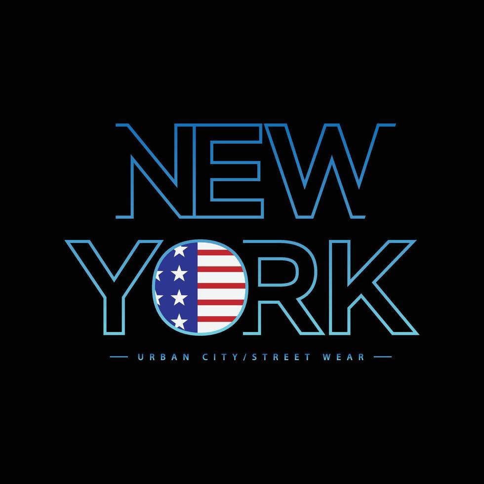 conception de t-shirts et de vêtements de la ville urbaine de new york vecteur