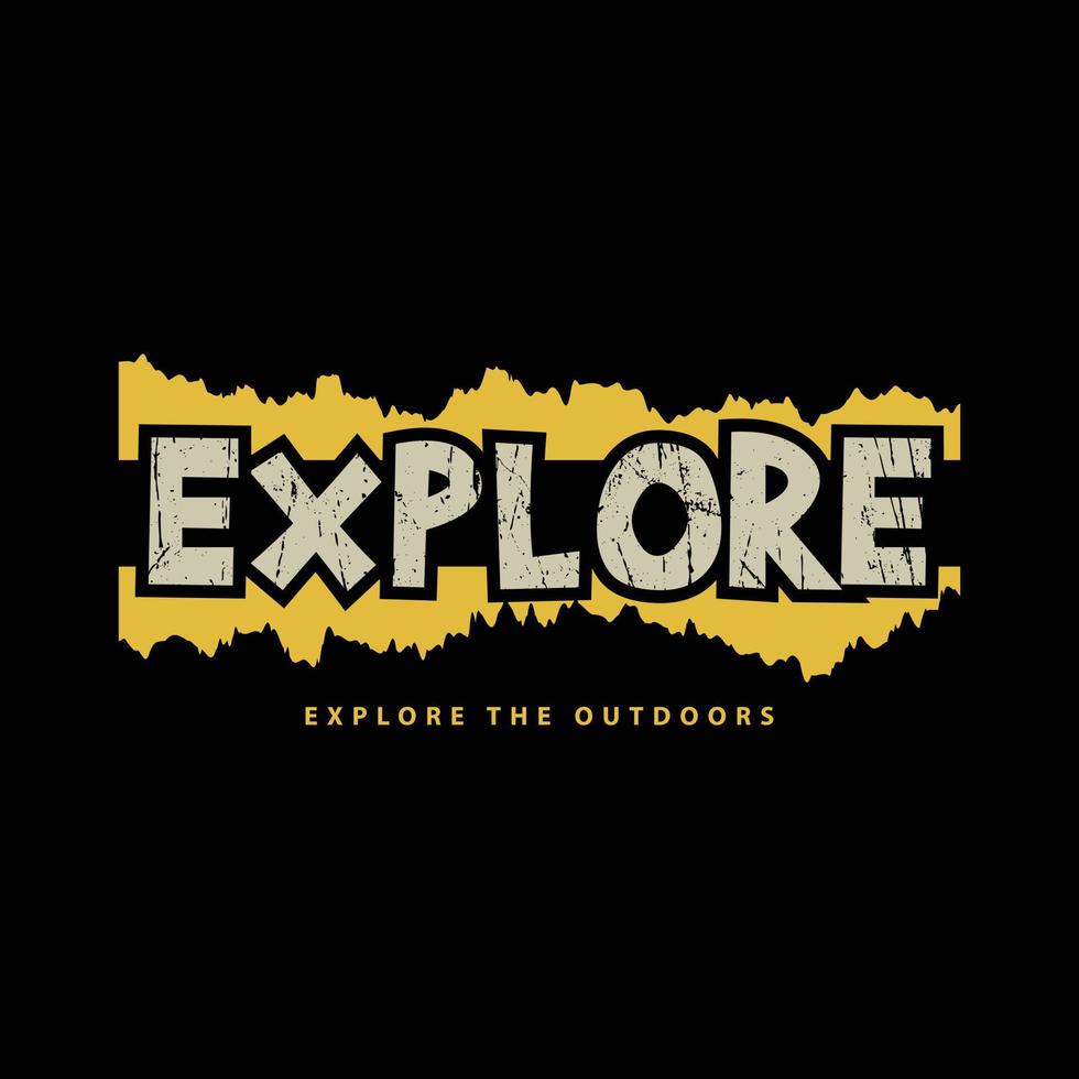 explorez la typographie d'illustration d'aventure. parfait pour la conception de t-shirt vecteur