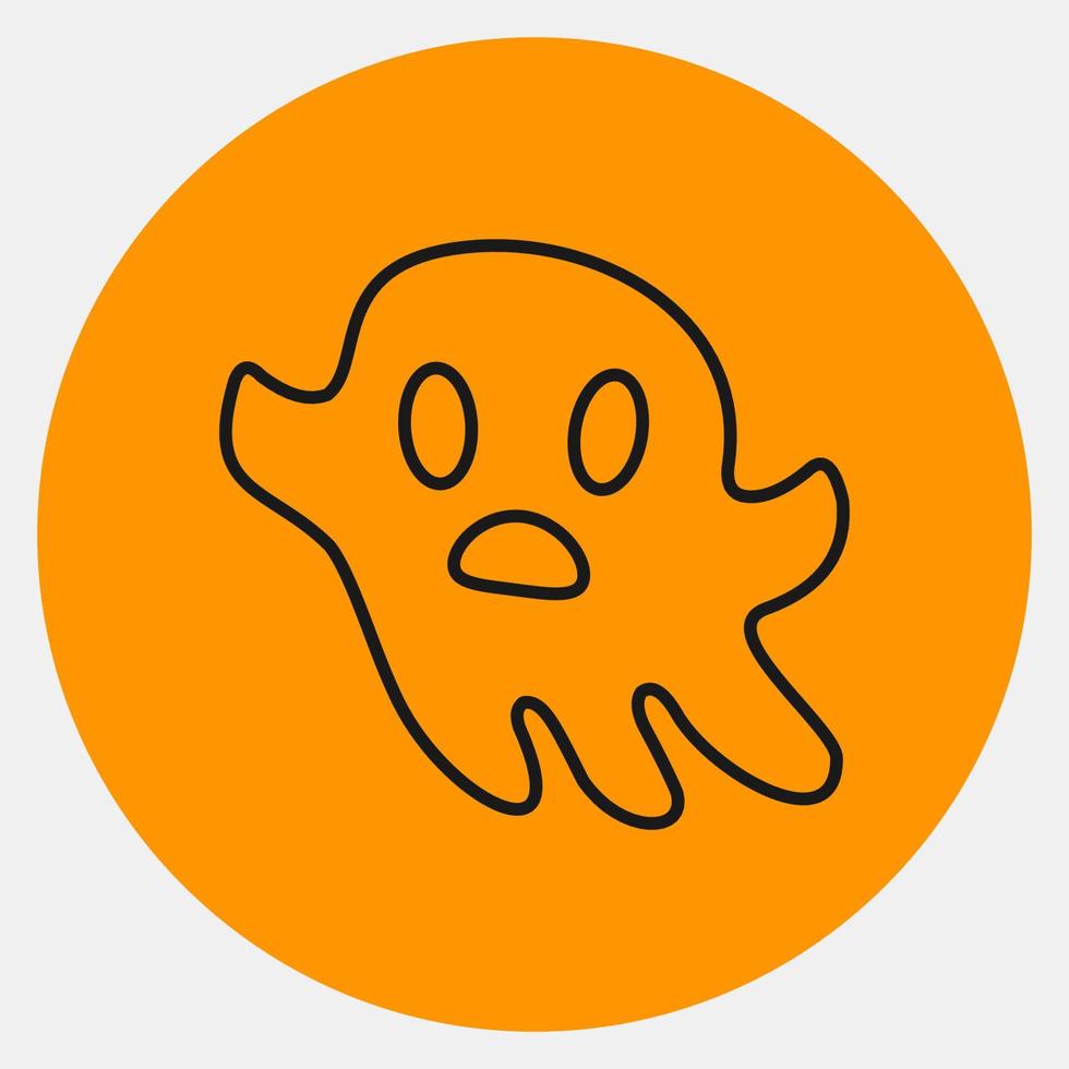 icône ghost.icon dans le style orange. convient aux impressions, affiches, dépliants, décoration de fête, carte de voeux, etc. vecteur