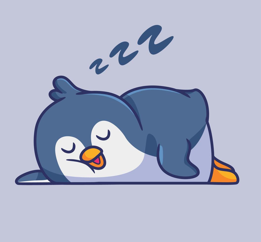 dessin animé de pingouin endormi vecteur