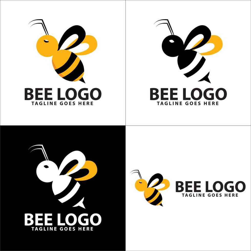 nouveau logo d'abeille vecteur