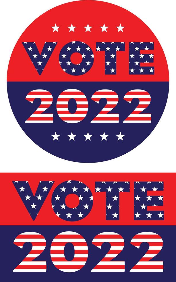Graphiques vectoriels de vote 2022 avec étoiles et rayures vecteur