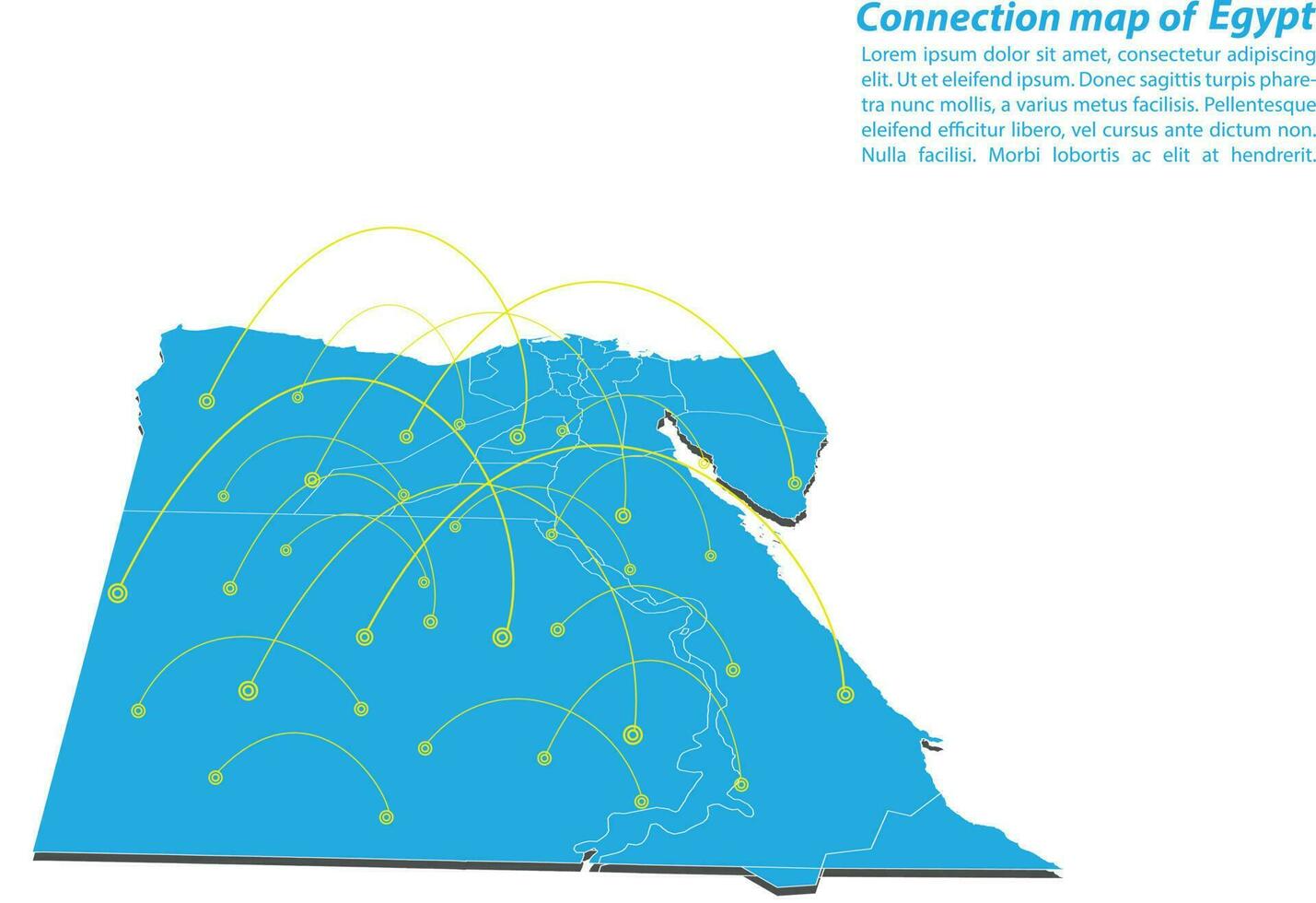 conception de réseau de connexions de carte moderne de l'egypte, meilleur concept internet de l'entreprise de carte de l'egypte à partir de la série de concepts, composition de points de carte et de lignes. carte infographique. illustration vectorielle. vecteur
