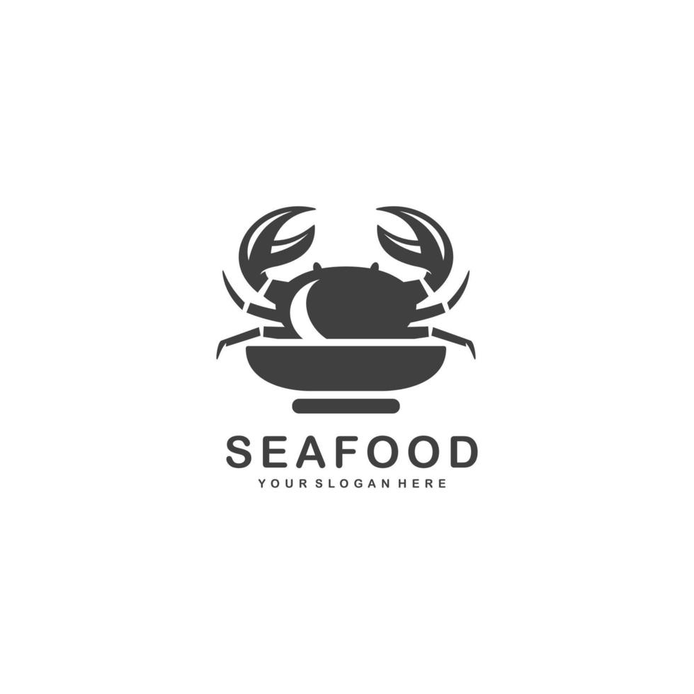 logo plat simple de fruits de mer vecteur