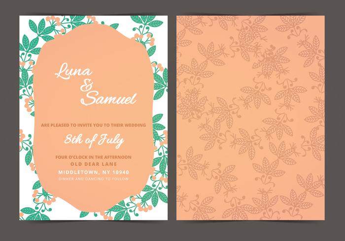 Invitation de mariage de vecteur Orange Berry