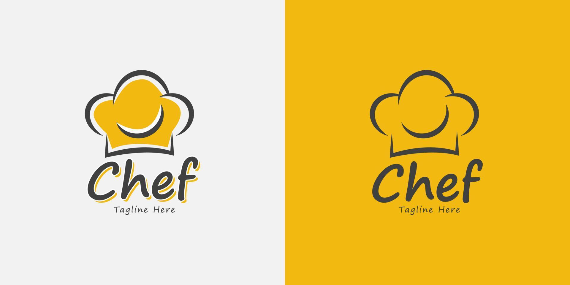 modèle de conception de logo de restaurant de chef vecteur