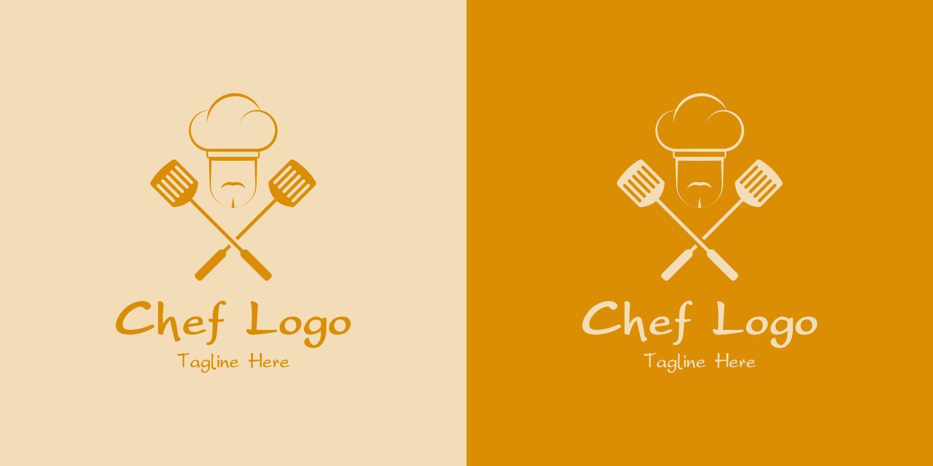 modèle de conception de logo de restaurant de chef vecteur