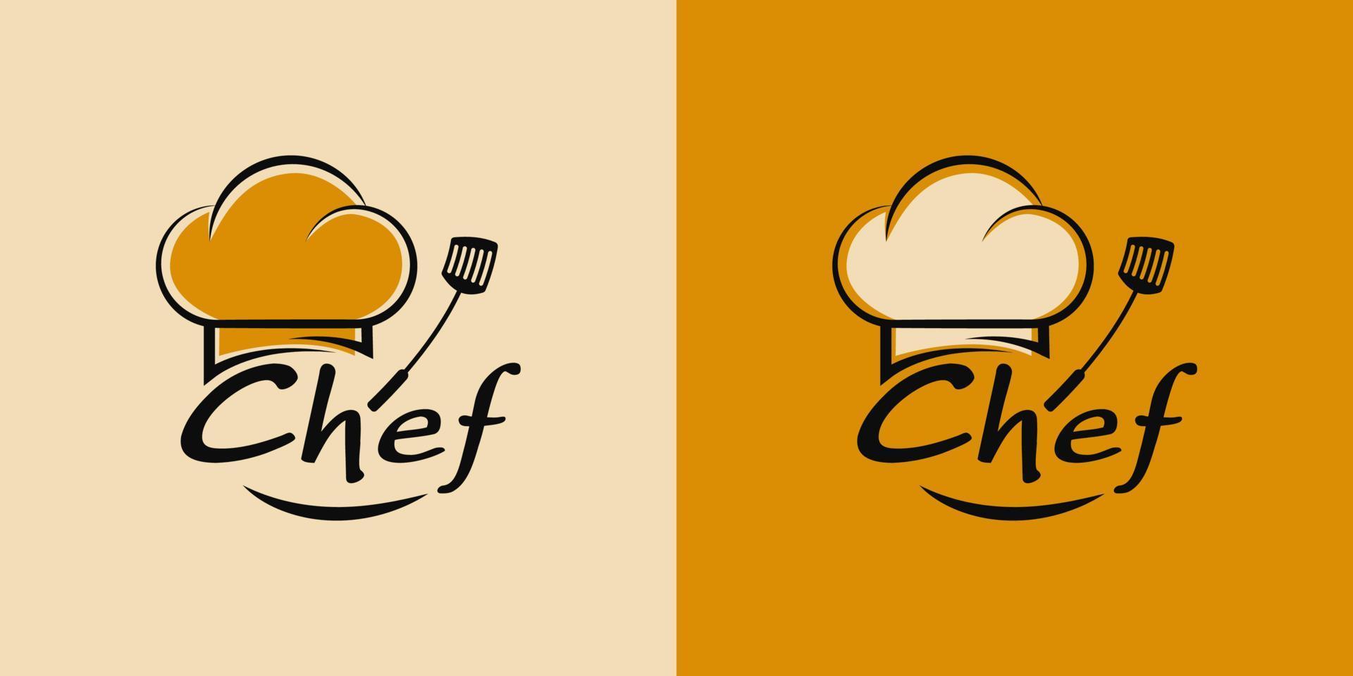 modèle de conception de logo de restaurant de chef vecteur