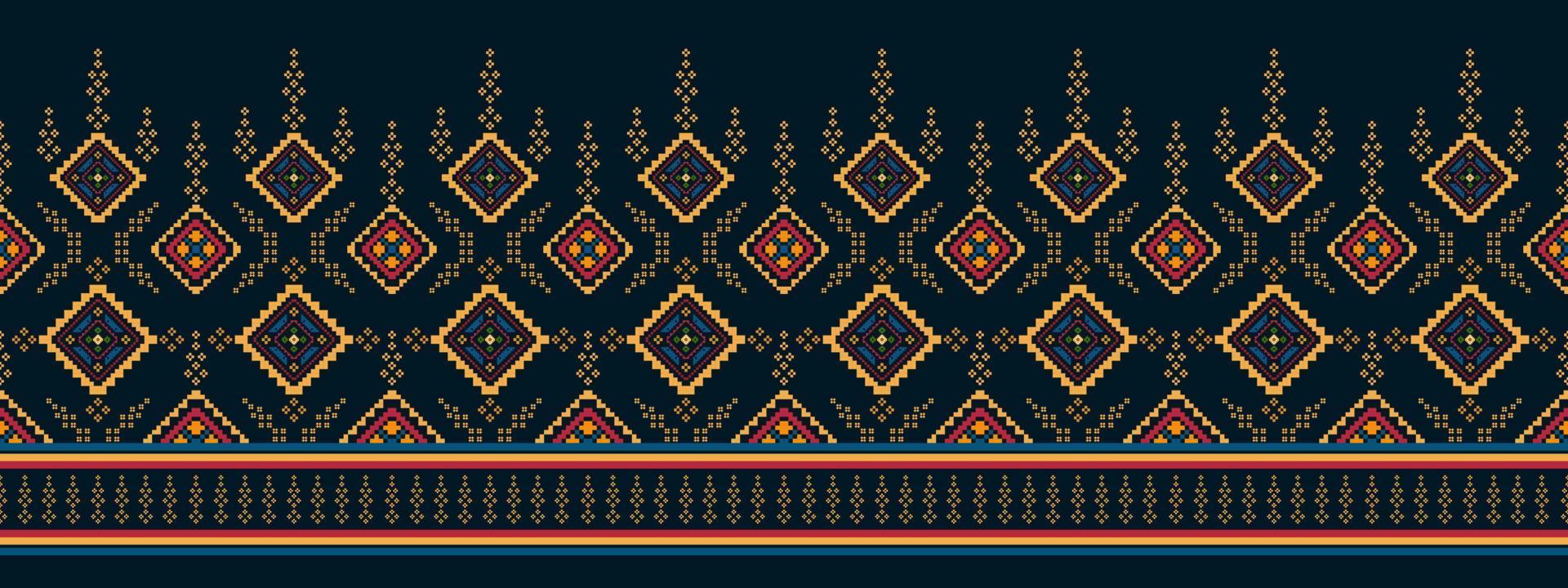 conception de décoration de maison à motif ethnique ikat sans couture. tapis en tissu aztèque boho mandalas textile décorer papier peint. motif indigène tribal broderie traditionnelle vecteur illustré fond