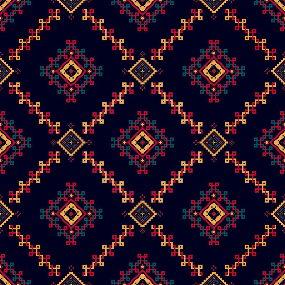 conception de décoration de maison à motif ethnique ikat sans couture. tapis en tissu aztèque boho mandalas textile décorer papier peint. motif indigène tribal broderie traditionnelle vecteur illustré fond