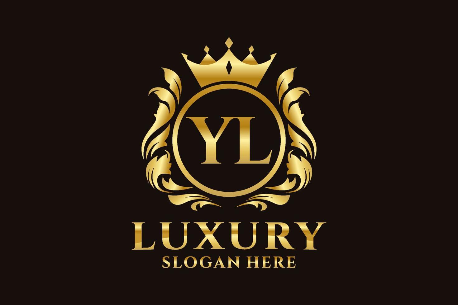 modèle de logo de luxe royal lettre initiale yl dans l'art vectoriel pour les projets de marque de luxe et autres illustrations vectorielles.