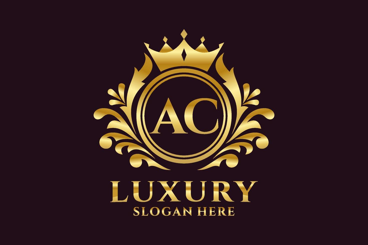 modèle de logo de luxe royal de lettre ac initiale dans l'art vectoriel pour des projets de marque luxueux et d'autres illustrations vectorielles.