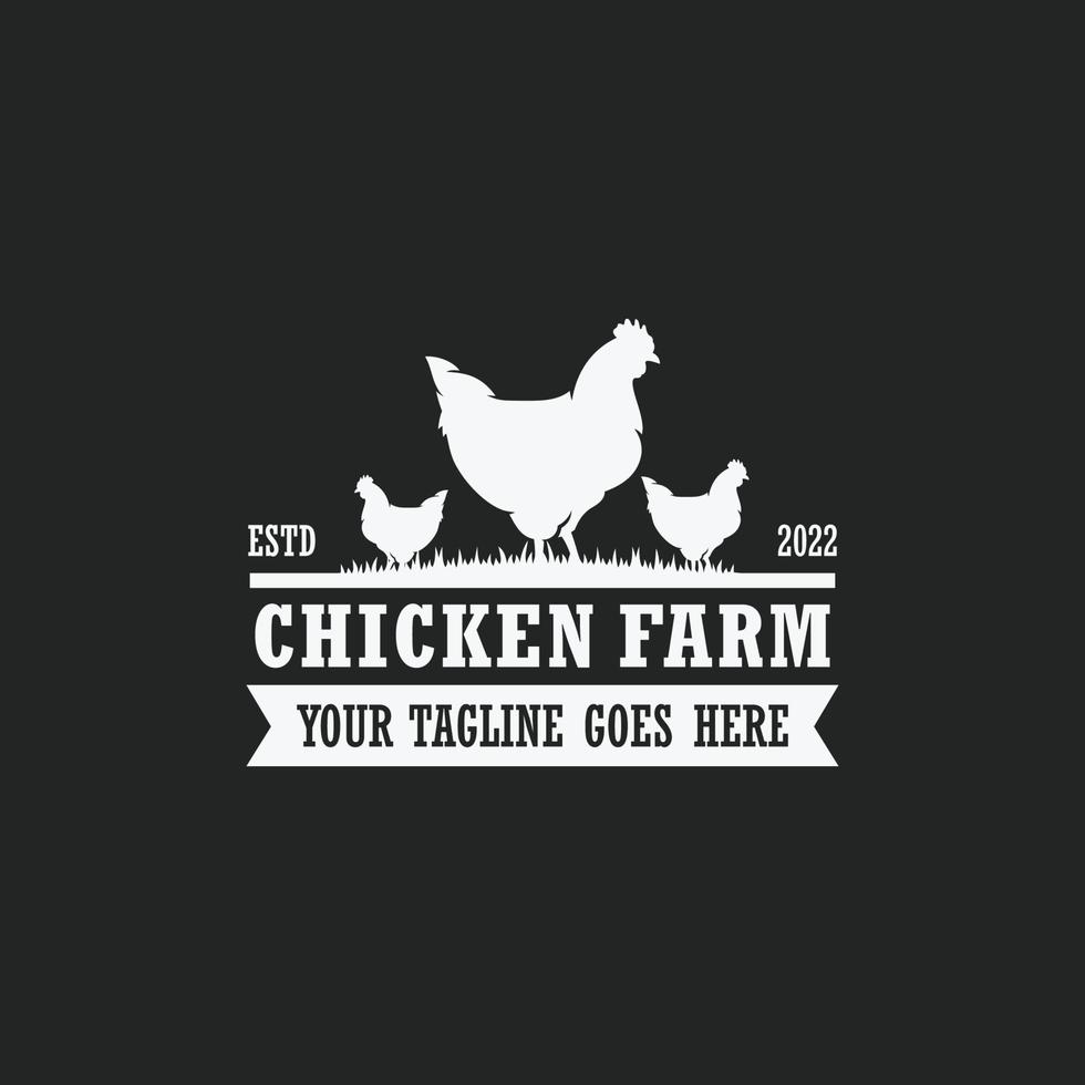 vecteur de logo de ferme de poulet