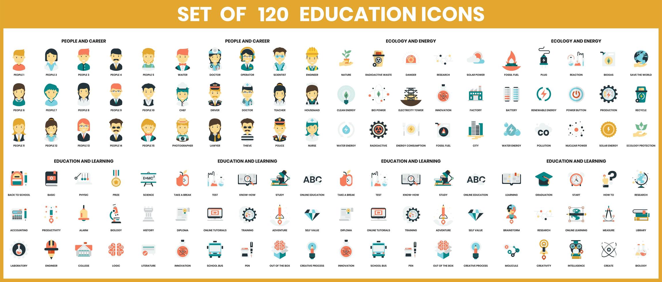 icônes de l'éducation définies pour les entreprises vecteur