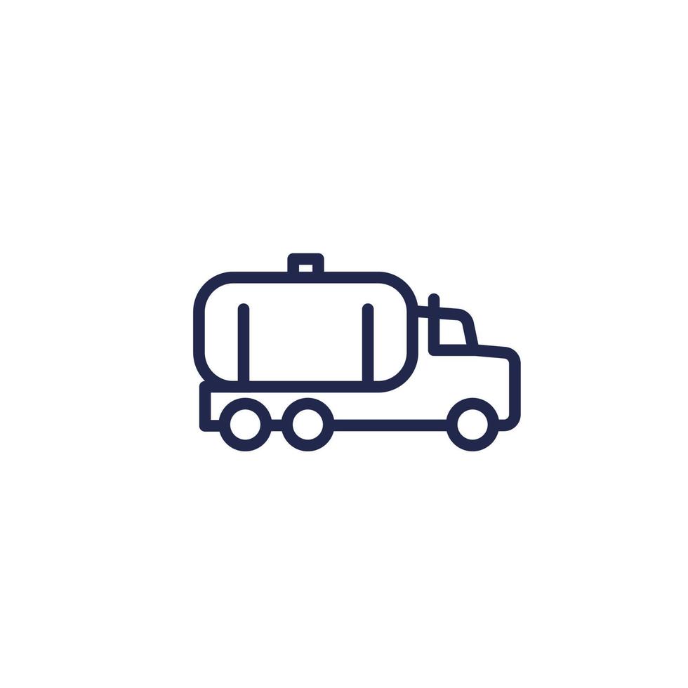 icône de ligne de camion-citerne sur blanc vecteur