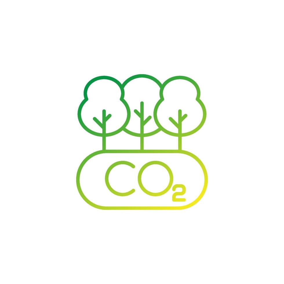 compensation carbone et réduction de l'icône de vecteur de ligne de gaz co2