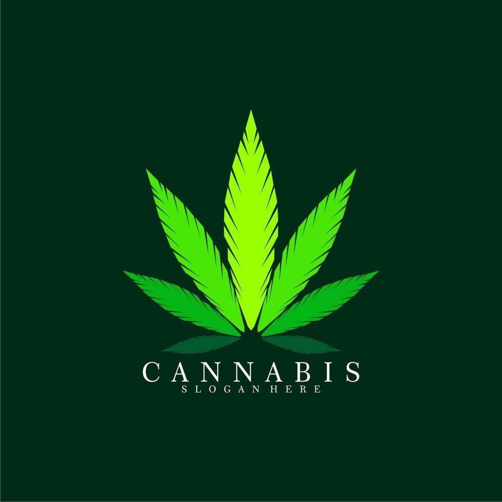 logo cannabique. icône de vecteur de feuille de marijuana verte