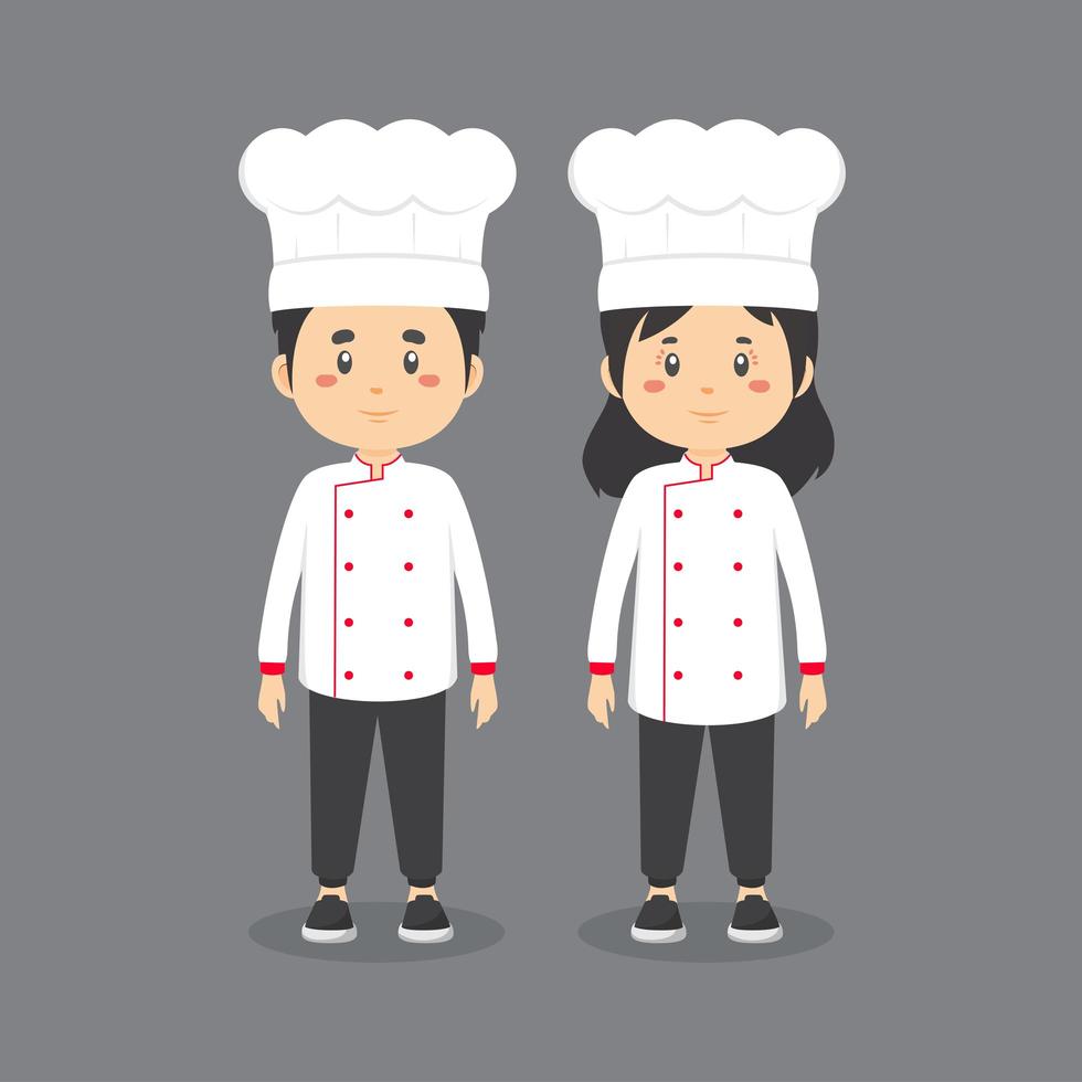 personnages en uniforme de chef vecteur