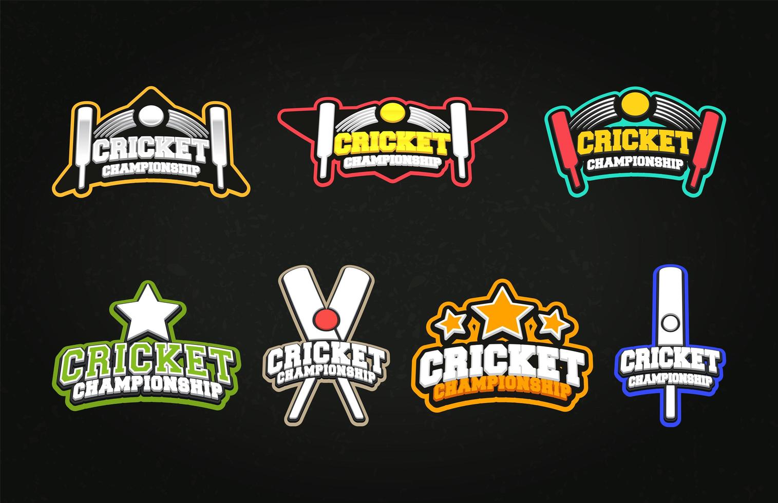 emblèmes de sport de cricket vecteur