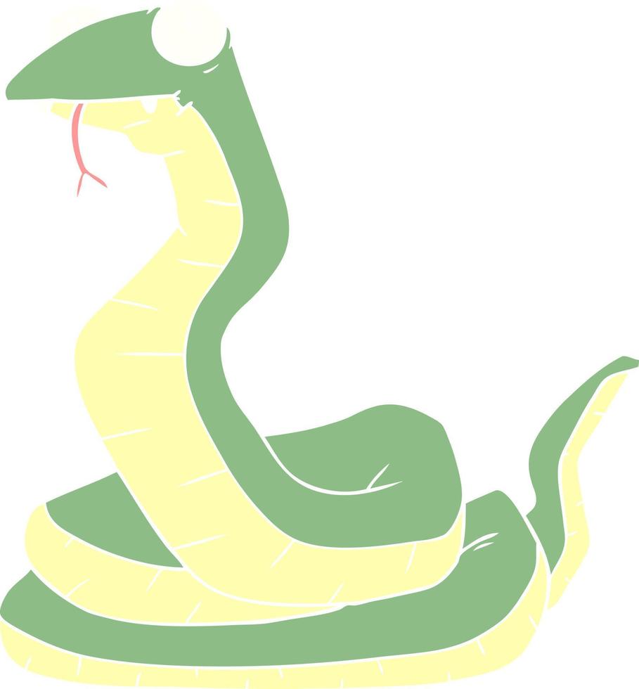 serpent de dessin animé de style plat couleur vecteur