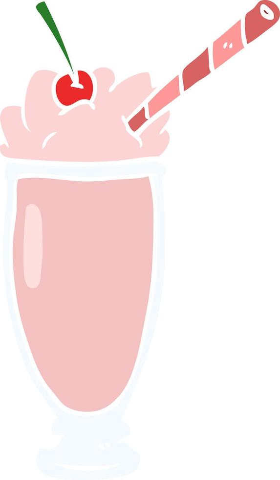 milkshake de dessin animé de style plat couleur vecteur