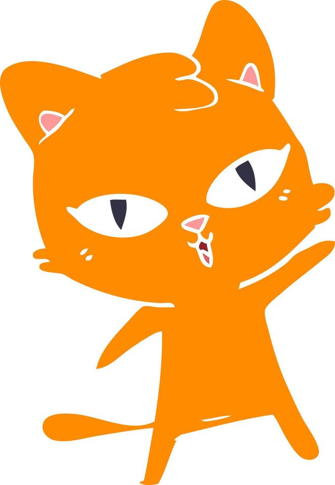 chat de dessin animé de style plat couleur vecteur