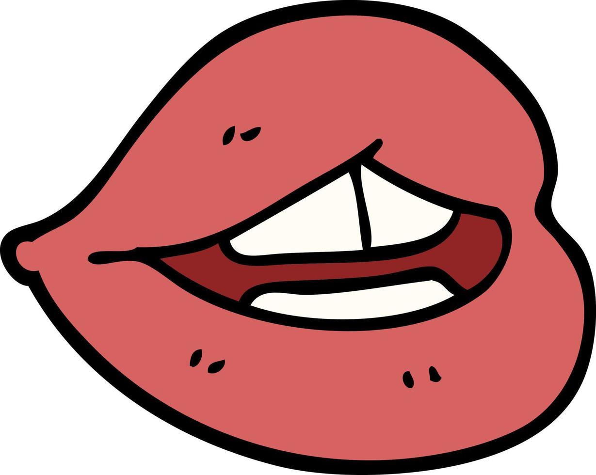 dessin animé doodle lèvres roses vecteur