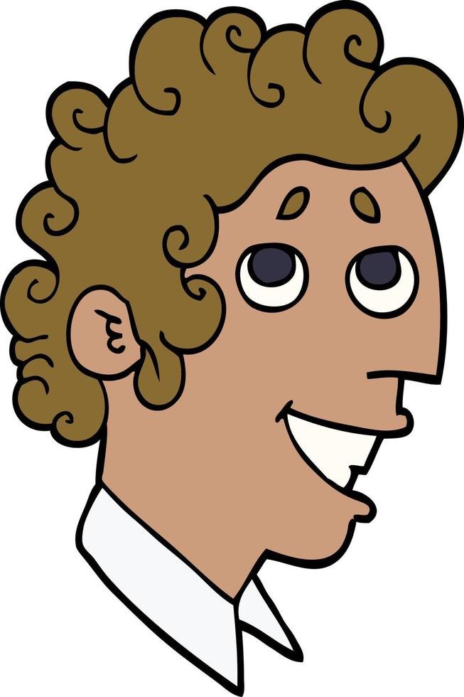 visage d'homme de dessin animé doodle vecteur