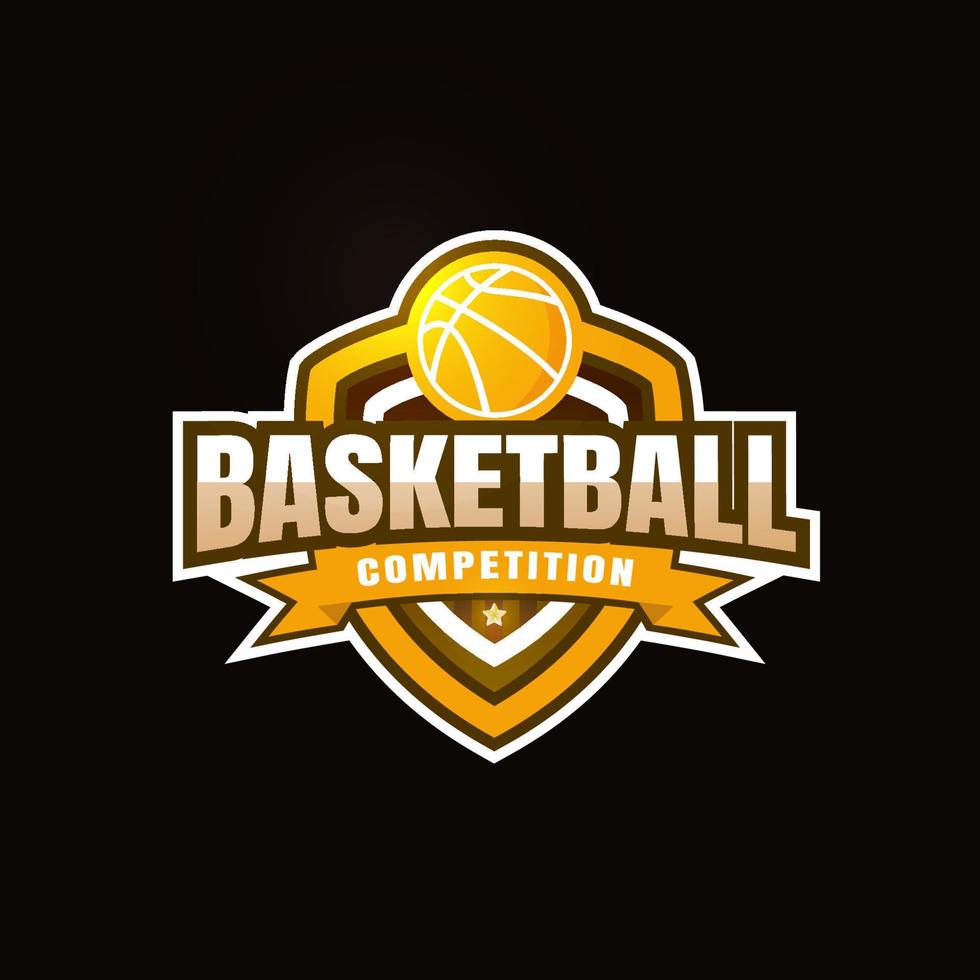 logo, emblème du basket. emblème de ballon de basket coloré vecteur