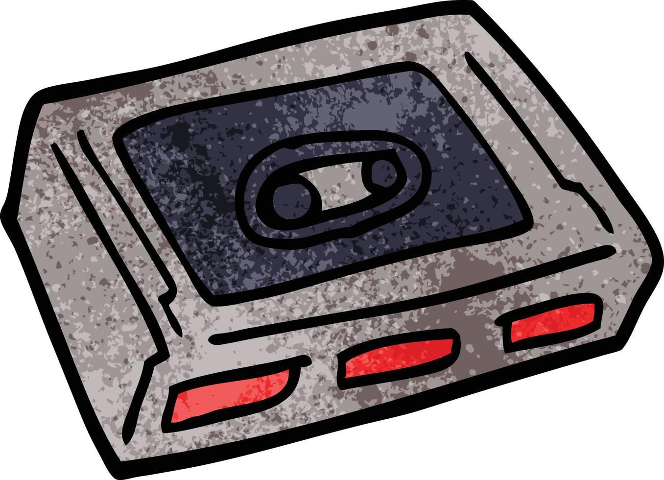 platine cassette doodle dessin animé vecteur
