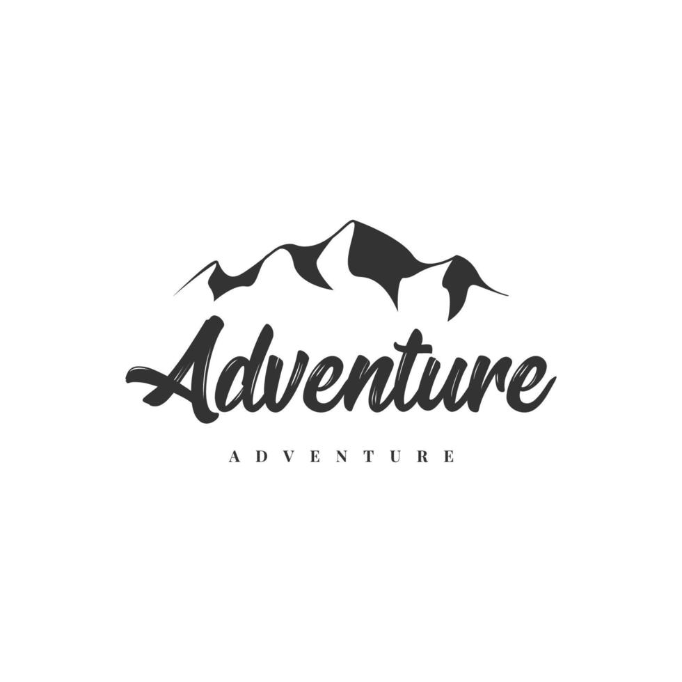 création de modèle de logo d'aventure en montagne vecteur