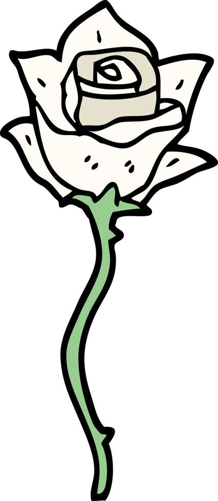 dessin animé doodle rose blanche vecteur