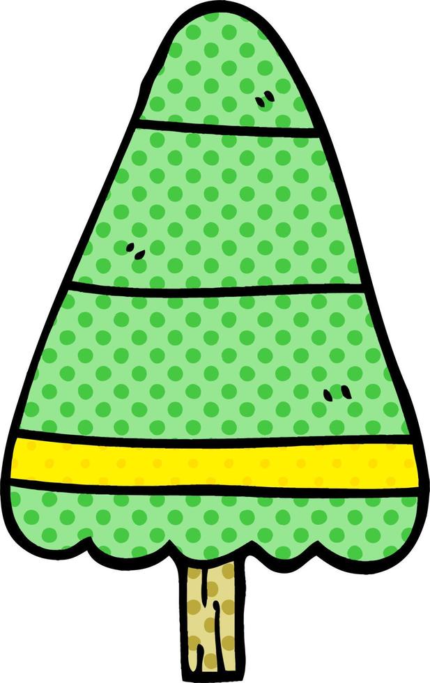 dessin animé doodle sapin de noël vecteur