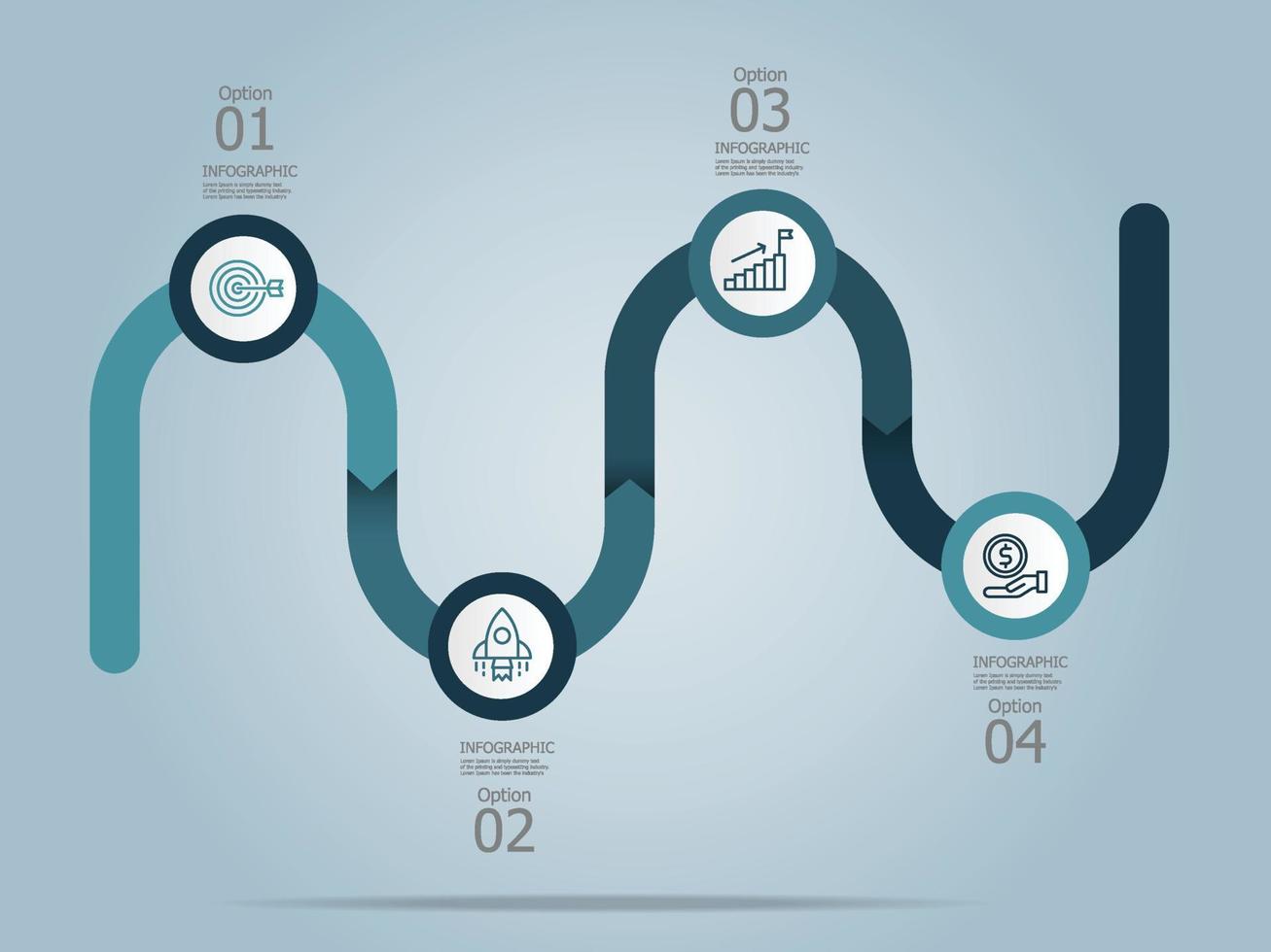 présentation infographique de la feuille de route de la chronologie abstraite vecteur