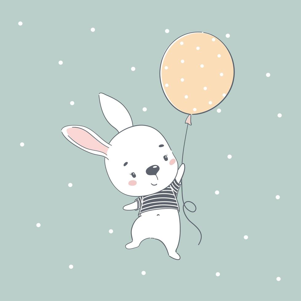 dessin animé mignon lapin bébé vecteur