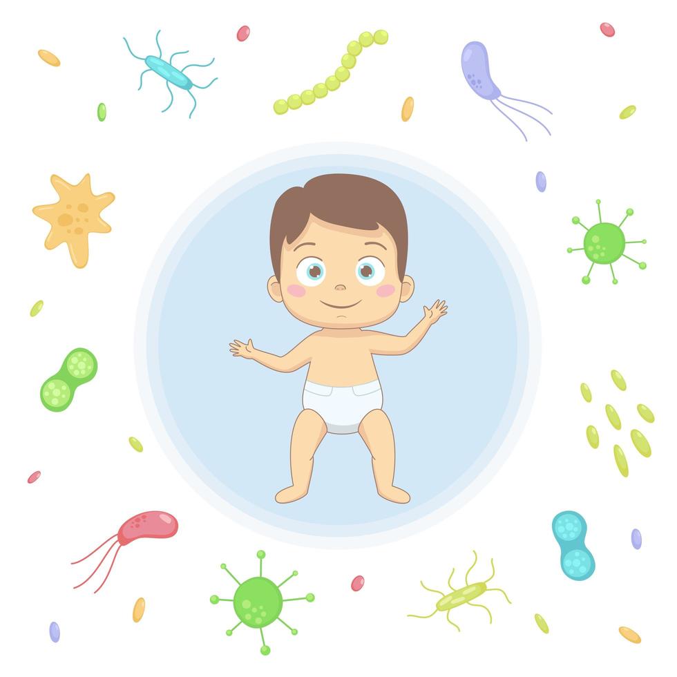 système immunitaire de bébé garçon vecteur