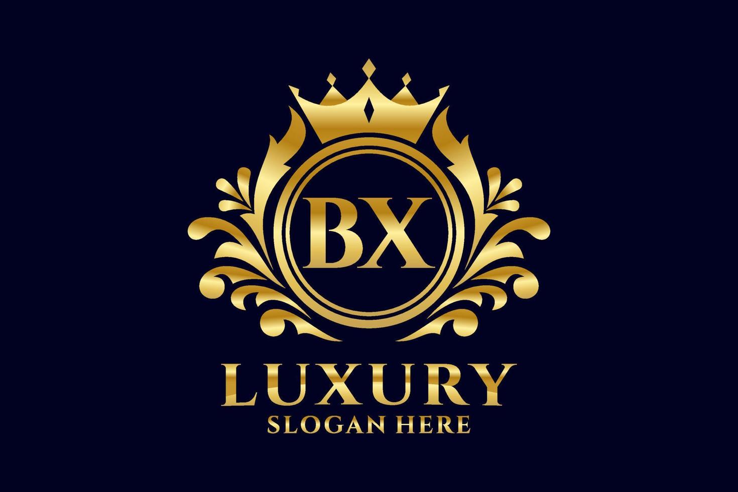 modèle initial de logo de luxe royal de lettre bx dans l'art vectoriel pour des projets de marque luxueux et d'autres illustrations vectorielles.