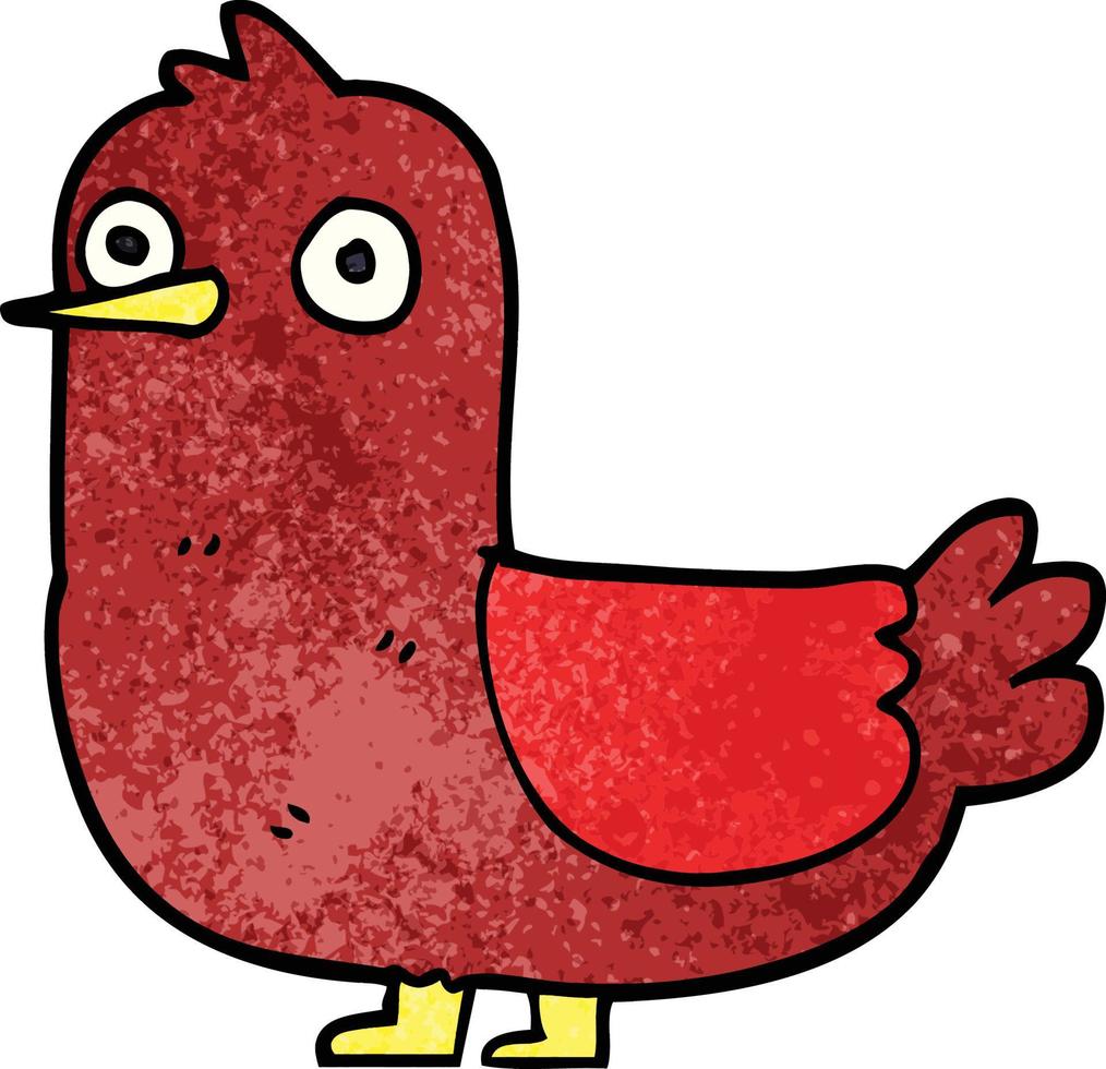 dessin animé doodle oiseau rouge vecteur