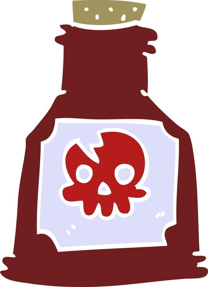 dessin animé doodle bouteille de poison vecteur