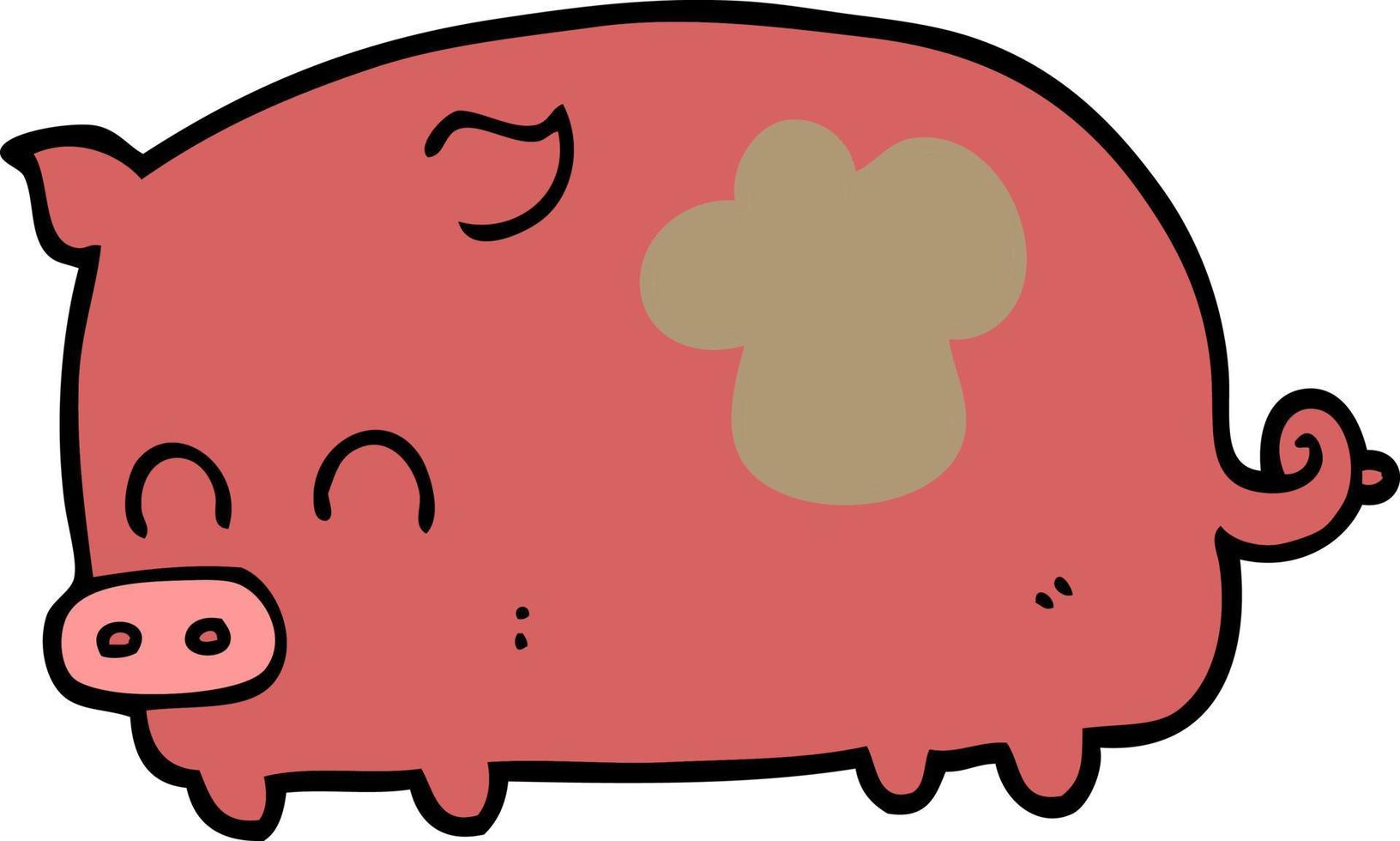 cochon de dessin animé mignon vecteur