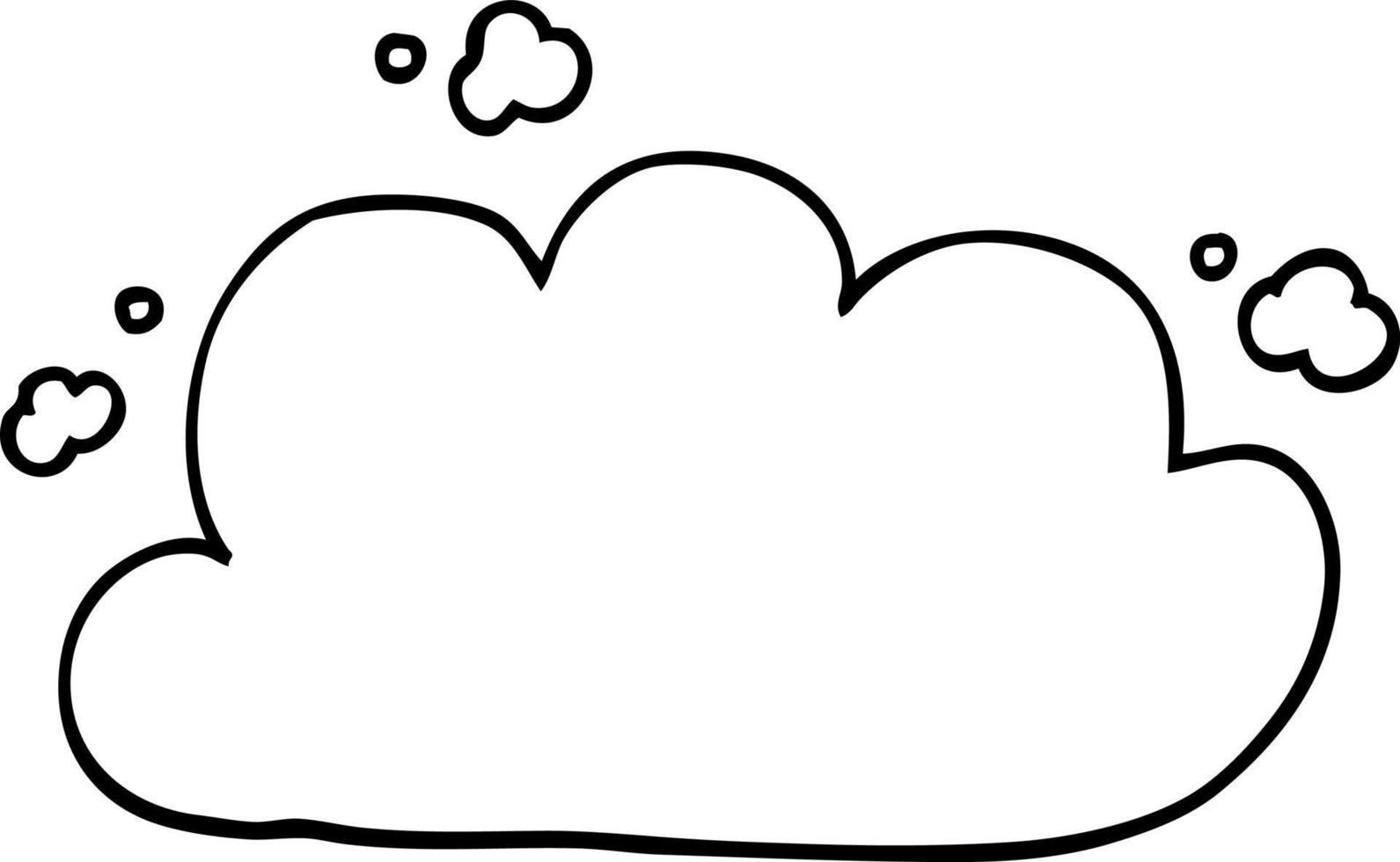 dessin au trait dessin animé nuage d'orage vecteur