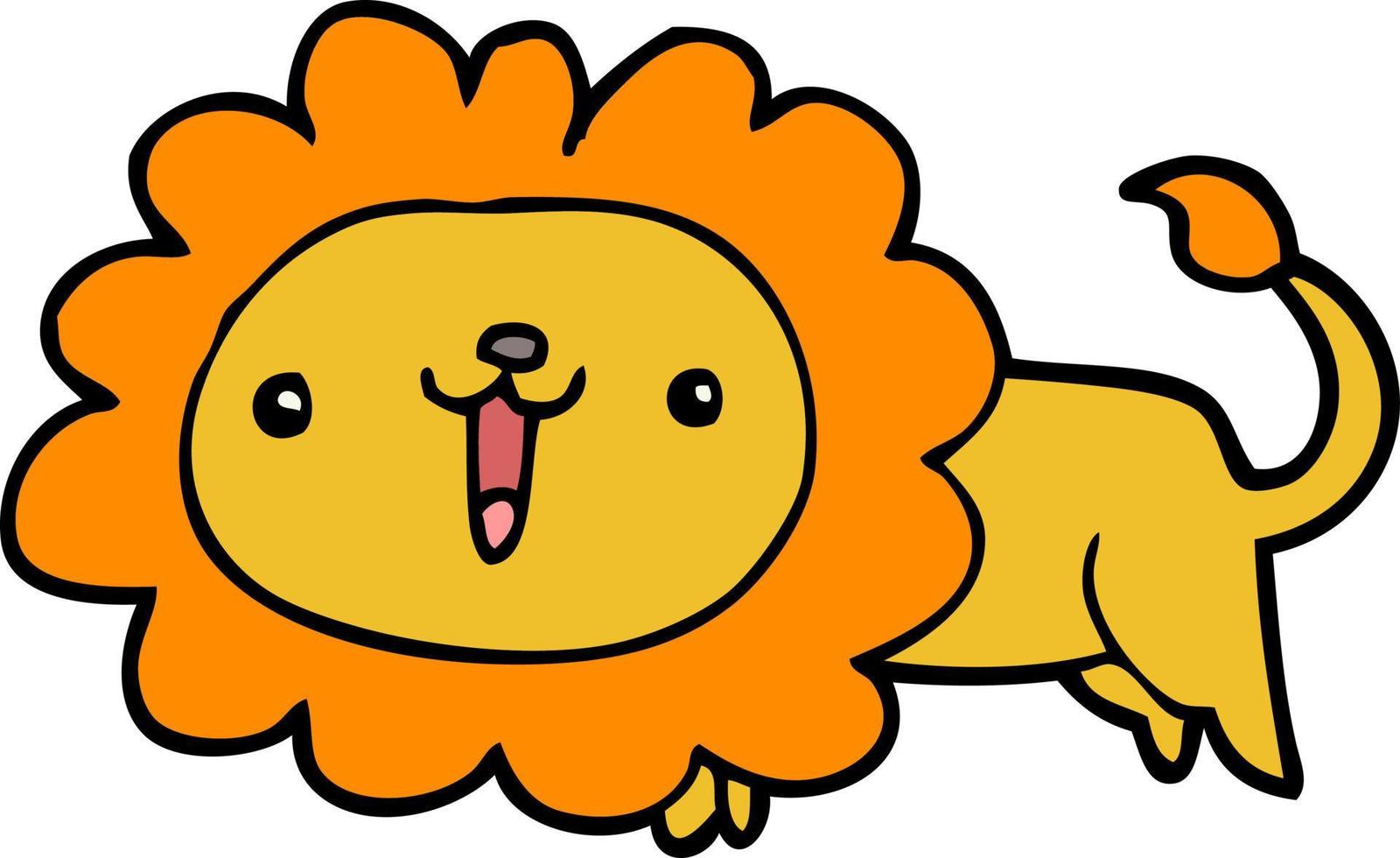 lion de dessin animé mignon vecteur