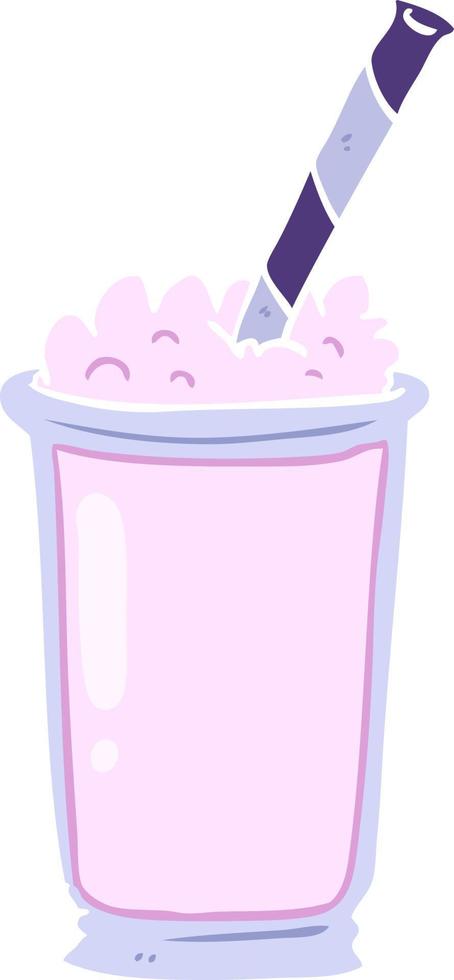 milkshake de dessin animé de style plat couleur vecteur