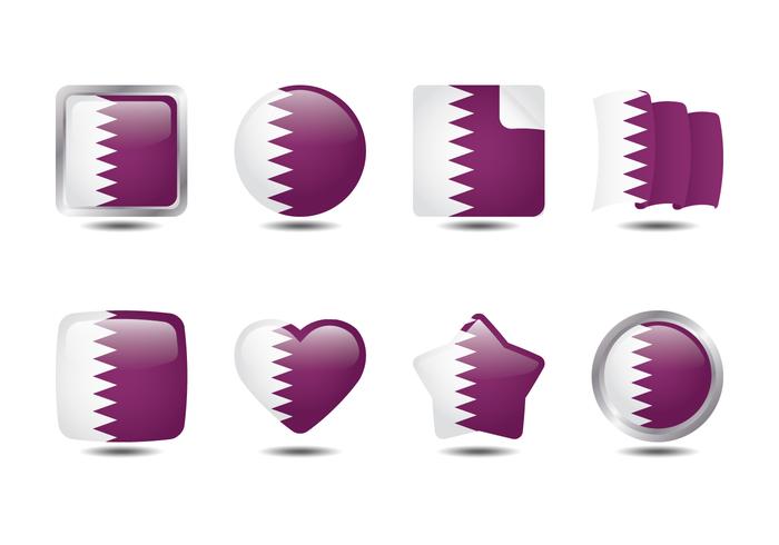 Collection du drapeau du Qatar vecteur