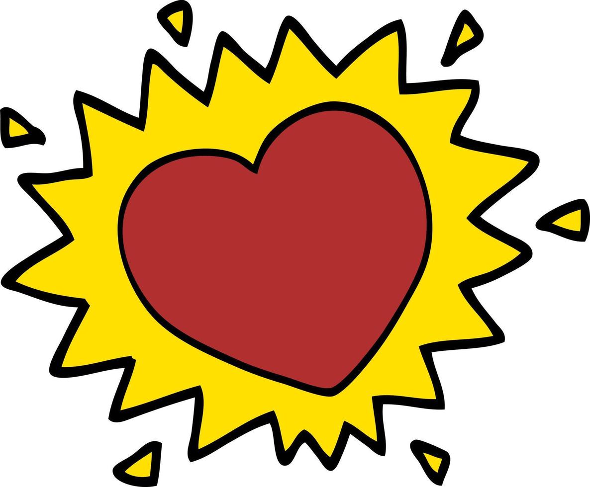 dessin animé doodle coeur d'amour vecteur